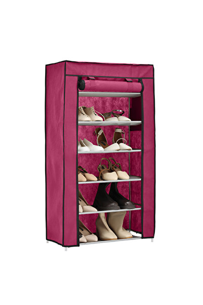 Lawazim 6-Tier Shoe Rack with Dust Cover 60x30x108cm - Space Saving Storage