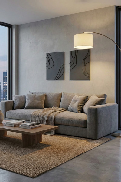 Euromob El Yapımı, 50x70 2'li Pinterest Tablo, Modern Dokulu Tablo | Kıvrımlı Soyut Tasarım