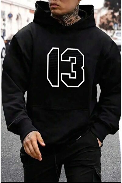 Hunors Sportswear & Company 13 مطبوع سويت شيرت قطن بغطاء رأس موديل للجنسين