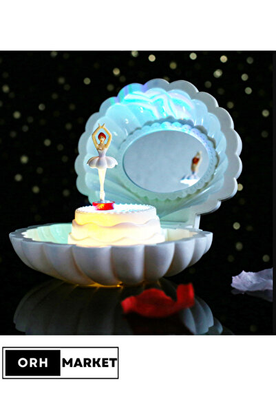 ORH Market Beyaz Hareketli Balerinli İstiridye Kabuk Tasarımlı Hediyelik Takı...