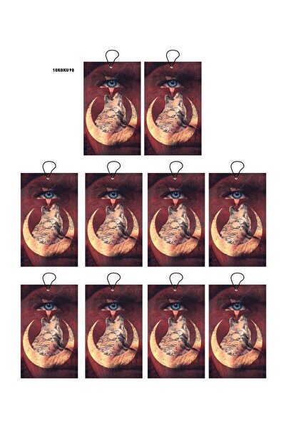 Jethızında 10'lu Set Kurt Hilal ve Atatürk Tasarımlı Dekoratif Oto Araç Kokus...