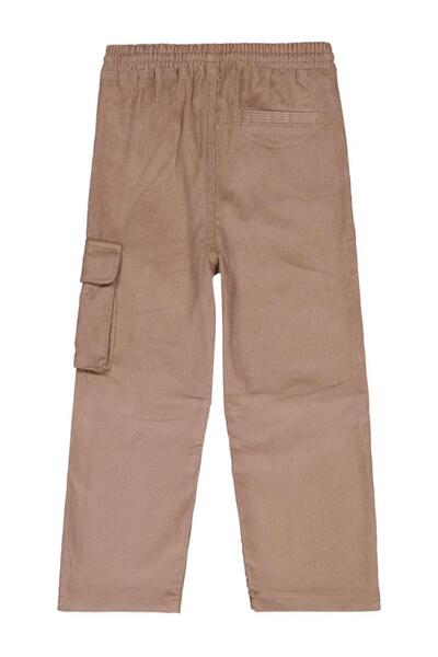Civil Boys Cargo Pocket Pack Velvet Trousers for 6-9 Years Old - Beige 9-10 Y...