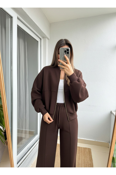 YAKAMEL طقم بدلة رياضية نسائية فاخرة بثلاث خيوط