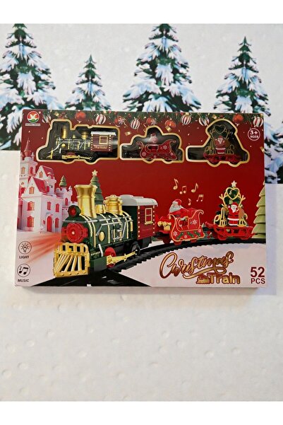 OEM Christmas Train Set with Light and Music, 52 Pieces, Locomotive with Wagons, Festive Decor