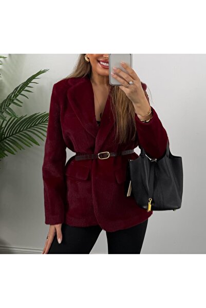 Lavanta Tekstil Belted Plush Blazer Jacket