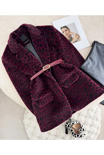 Lavanta Tekstil Belted Plush Blazer Jacket