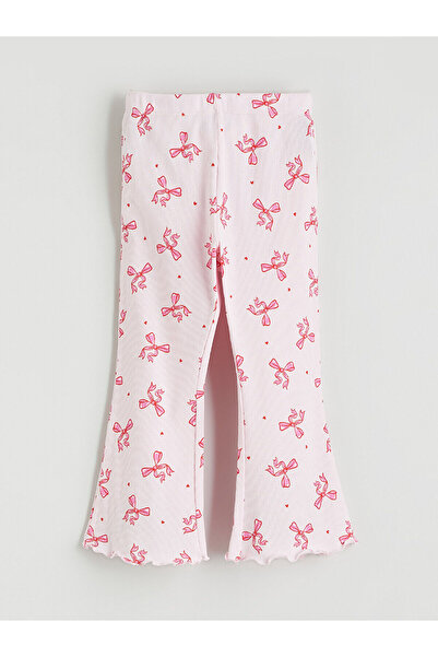 LC Waikiki Pantaloni de pijama pentru fete cu imprimeu cu fund elastic cu fundă