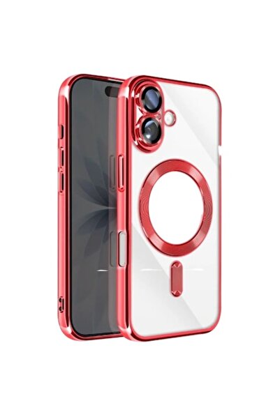 Plating Carcasă pentru iPhone 17, MagCase, TPU transparentă cu ramă roșie