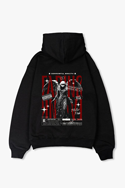 Freak Tshirt oversized Μαύρο φούτερ με κουκούλα Wraith Unisex – 3 Thread Ş επ...