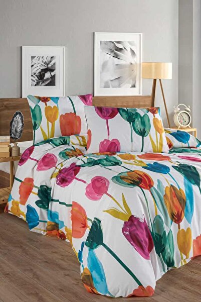 Marielouhome Set de husă de pilotă dublă Tulip, 100% bumbac
