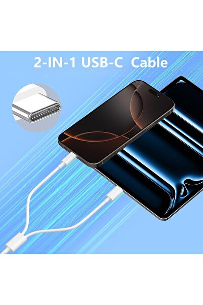 TERRIFI 2-Pack 2-in-1 USB-C Cable, 6FT PD Data & Charging (for iPhone/iPad/Samsung/USB-C)