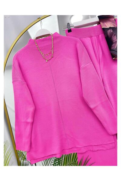 YEDİLALE Stand-Up Collar Casual Wide-Leg Knit Tunic Pants Double Set [Not a Shawl Genius, Size Range 38-44]