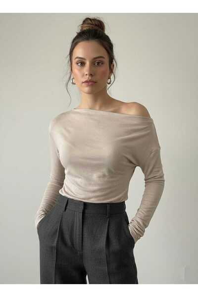 ns nirvana secret Νέο προϊόν Μπλούζα με μακρύ μανίκι χειμερινή απόχρωση με λαιμόκοψη καγιάκ