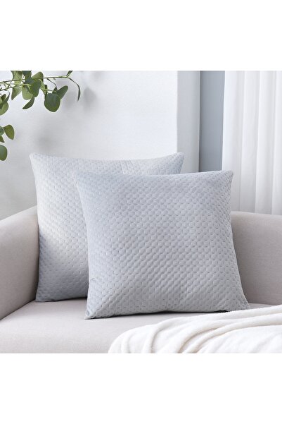 Livinova Lifestyle Cushion Covers Set of 2, 100% Polyester Velvet, 45x45 cm (Grey)