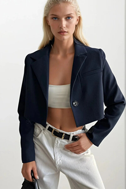 vuvutasarım Νέα σεζόν Γυναικείο Crop Blazer Jacket με ένα κουμπί 52207001
