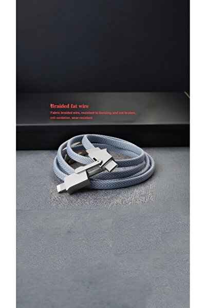 Sweet seven 60W Fast Charging USB C Cable, 3.3ft Braided Anti-Tangle, 4-in-1 Multi Charging & Data S