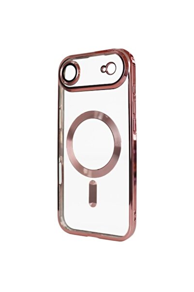 Plating Carcasă pentru iPhone 17 Air, MagCase, TPU transparentă, ramă roșie