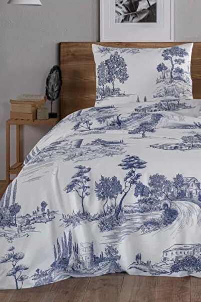 Marielouhome Vintage Blu 100% Cotton Single Duvet Cover Set