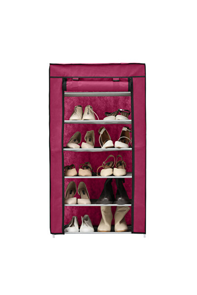 Lawazim 6-Tier Shoe Rack with Dust Cover 60x30x108cm - Space Saving Storage