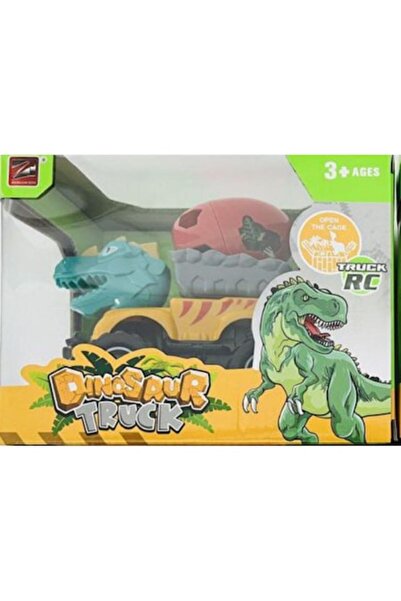 Toy Toy Toy Dinosaur Car with Trailer and Blue Egg - Yellow and Green