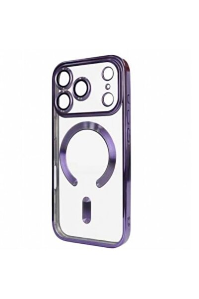Plating Carcasă pentru iPhone 17 Pro, MagCase, TPU transparentă, ramă mov