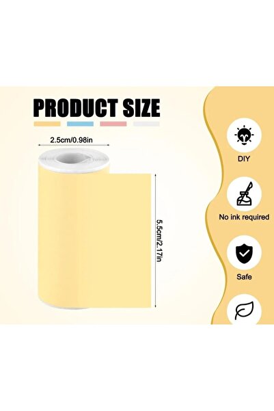 Schulzz Mini Yazıcı Rulosu ,5adet Beyaz Sticker, 3adet Renkli Sticker, 3adet Renkli Rulo