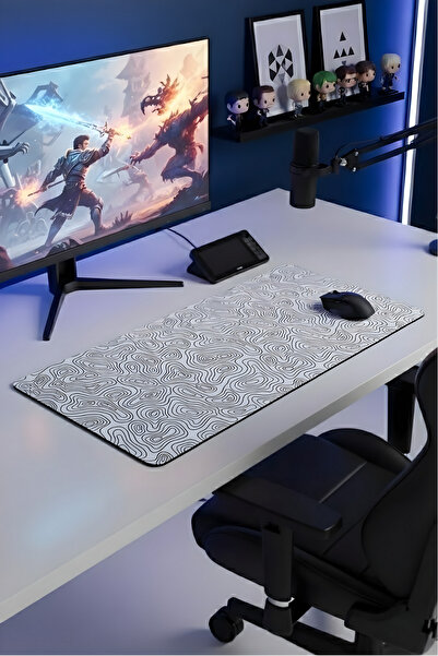 BLACK DEER 8 Different Model Stitched Edge 90X40 cm Digital Gamer Gaming Mouse Pad (White Typography)