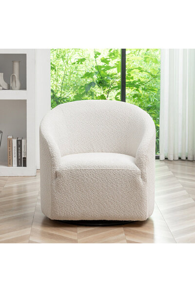 homejoyz | كرسي سيلفر ستريم - خشب بوكل وخشب سويدي - أبيض فاتح