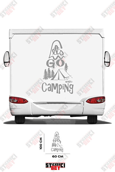 STİCKERCI BEY ملصق كارافان مع صورة لخيمة وشجرة مكتوب عليها 'التنزه'