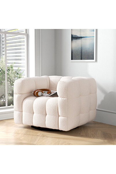 homejoyz | Bliss Lounge Chair Boucle & Swedish Wood - Off White