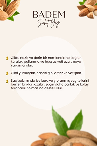 THERA BOTANICS %100 Saf Badem Yağı 10 ml – Prunus Amygdalus (Doğal & Saf İçerik)