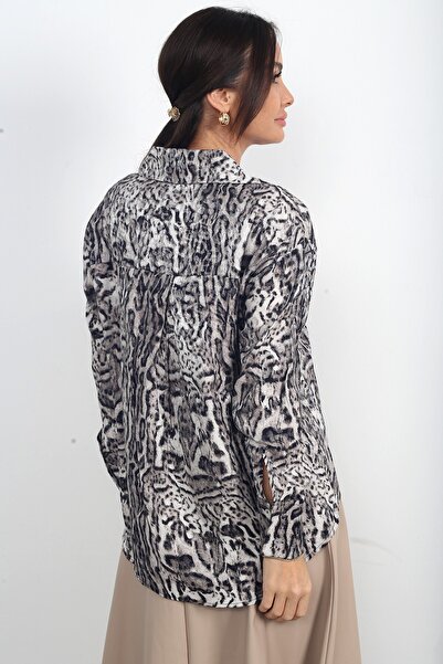 By Saygı Women's Long Sleeve Patterned Shirt