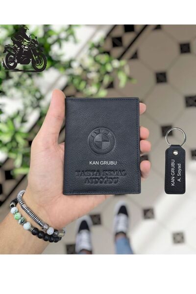 Visso leather BMW MOTOSİKLET Hakiki Deri Ruhsat Kılıfı İsme Özel Çanta Erkek ...
