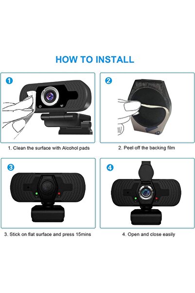 SYOSI 4 Pack Webcam Privacy Covers - Thin Slide Shutter with Strong Adhesive (Blue)