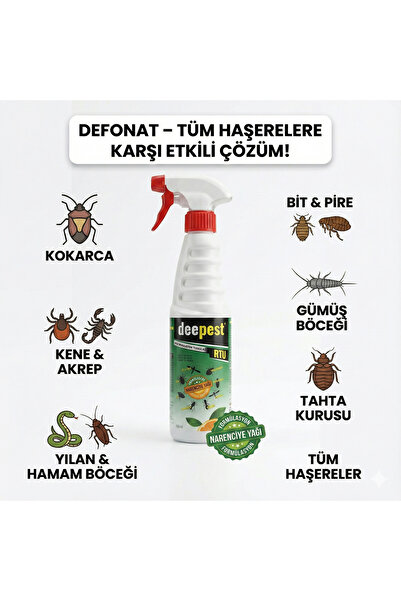 Defonat Deepest Sprey 400 mL – Genel Haşere İlacı | Kokarca, Hamam Böceği, Akrep, Kene, Pire, Tahta Kurusu
