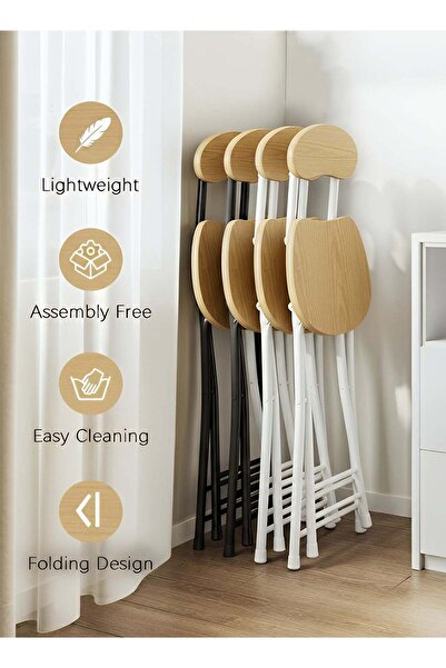 Taimi 3-Piece Folding Dining Set,Table with 2 Chairs Elegant Design, Wooden Table 80x80x74cm Wooden Color