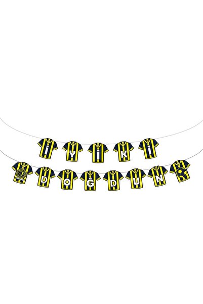 BEST PARTİ Banner de La mulți ani în galben și bleumarin