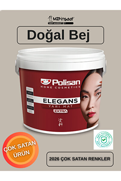 Polisan Elegans Extra Yarı Mat küf önleyici iç cephe boyası doğal bej