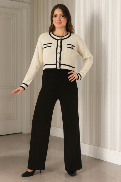 H&E LUXURY DESIGN Γυναικείο άνετο και κομψό αθλητικό σετ δύο τεμαχίων με λεπτομέρεια με κουμπιά