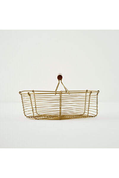 Bella Maison سلة فلورا الزخرفية ذهبية (29x20x20 سم)