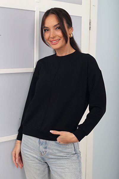 By Saygı Γυναικείο Φούτερ Μπροστά με ρέλι oversized