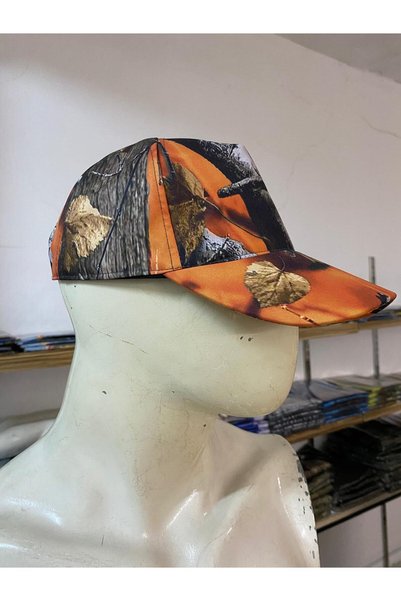 HT Outdoor Orange Colored Tree Patterned Hat