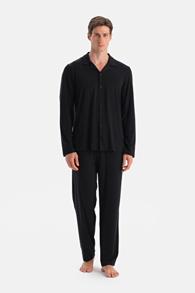 Dagi Anthracite Melange Travel Soft Touch Shirt Pants Pajama Set
