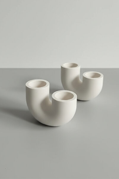 IONIC HOUSE Pipe / Dekoratif 2'li Şamdan Set