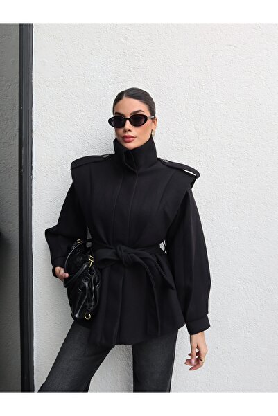 ESRAHELVACI Shoulder Pad Piece Shoulder Epaulet Detail Cashmere Coat