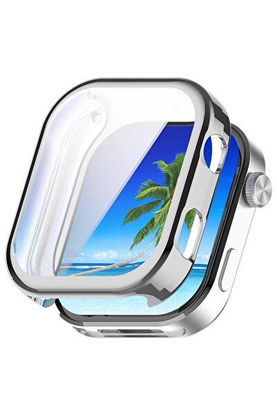 CaseOnn حافظة شاومي ريدمي ووتش 6 مع حماية للشاشة 360 درجة حماية كاملة فضية اللون