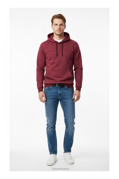 ModaPlaza Men's Colorful Hooded Sweat 087