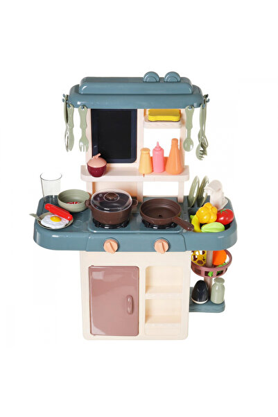 Doris Multifunctional kitchen Turquoise with refrigerator and gas hob, 42 elements, steam, details re