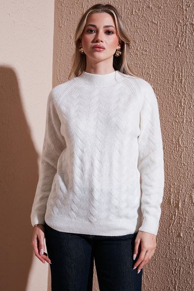 Fashion Friends Regular Fit Mock Neck Knitted Sweater Sweater 25K0069K1