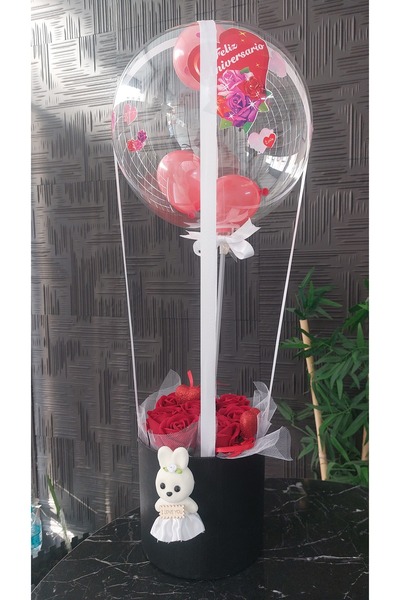 octopuss Sevdiklerinize Özel Tasarlanmış Bobo Balon ve Gül Kutusu